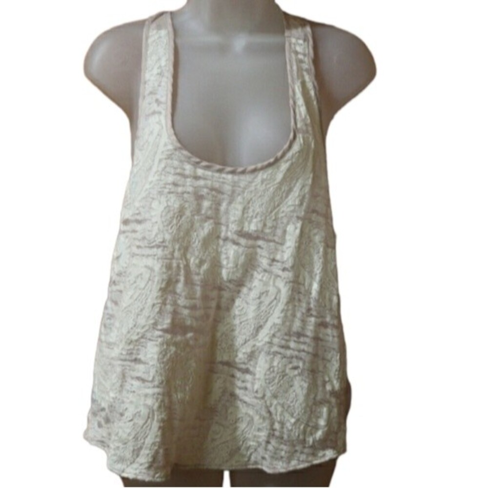 Bar III light Pink Paisley Lace Front Tank Top XL